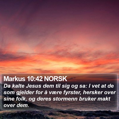 Markus 10:42 NORSK Bible Verse Image