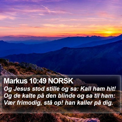 Markus 10:49 NORSK Bible Verse Image