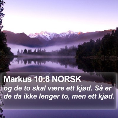 Markus 10:8 NORSK Bible Verse Image