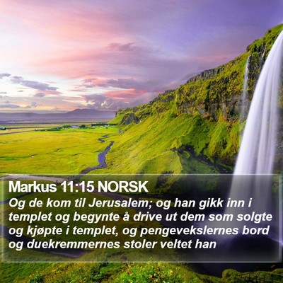Markus 11:15 NORSK Bible Verse Image