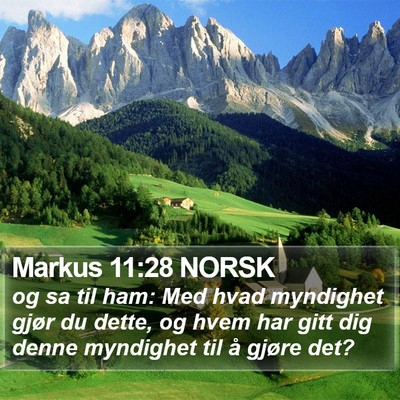 Markus 11:28 NORSK Bible Verse Image