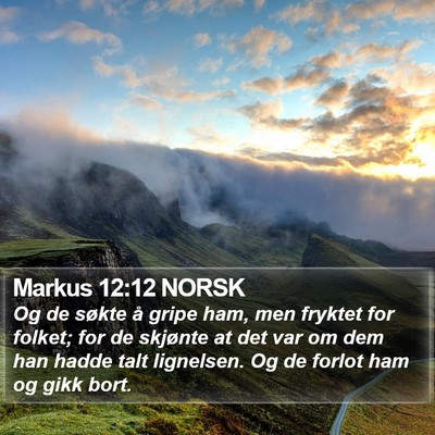 Markus 12:12 NORSK Bible Verse Image