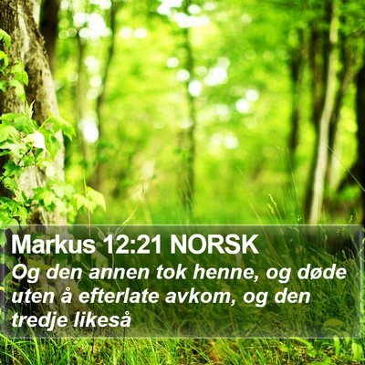 Markus 12:21 NORSK Bible Verse Image