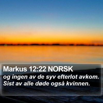 Markus 12:22 NORSK Bible Verse Image