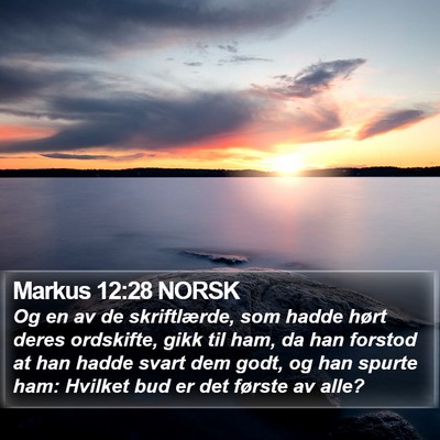 Markus 12:28 NORSK Bible Verse Image