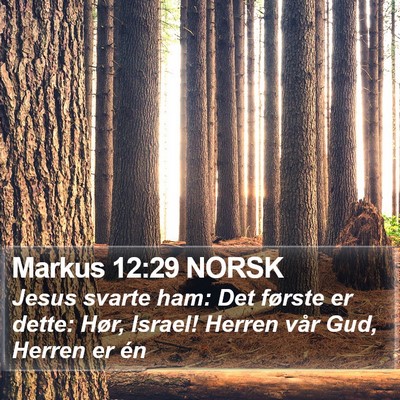Markus 12:29 NORSK Bible Verse Image