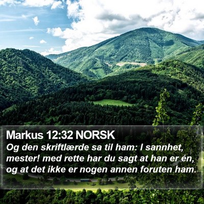 Markus 12:32 NORSK Bible Verse Image