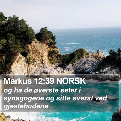 Markus 12:39 NORSK Bible Verse Image