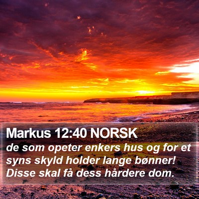 Markus 12:40 NORSK Bible Verse Image