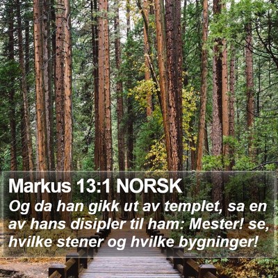Markus 13:1 NORSK Bible Verse Image