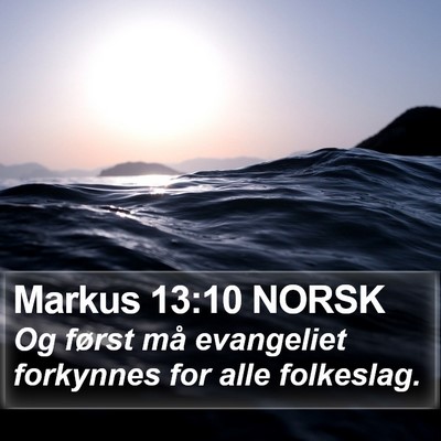 Markus 13:10 NORSK Bible Verse Image