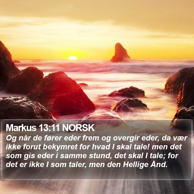 Markus 13:11 NORSK Bible Verse Image