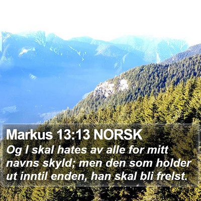 Markus 13:13 NORSK Bible Verse Image