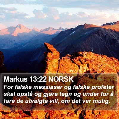 Markus 13:22 NORSK Bible Verse Image