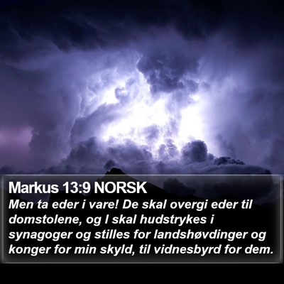 Markus 13:9 NORSK Bible Verse Image