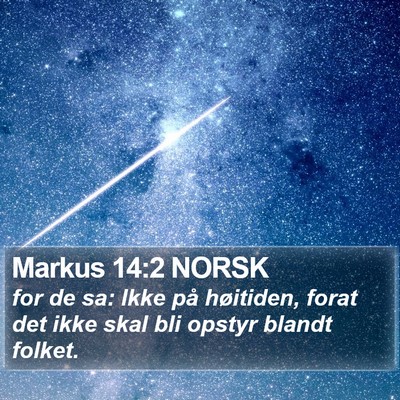 Markus 14:2 NORSK Bible Verse Image