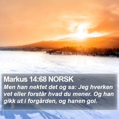 Markus 14:68 NORSK Bible Verse Image