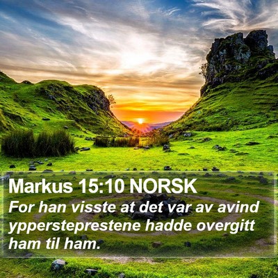 Markus 15:10 NORSK Bible Verse Image