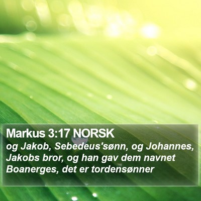 Markus 3:17 NORSK Bible Verse Image