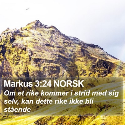 Markus 3:24 NORSK Bible Verse Image