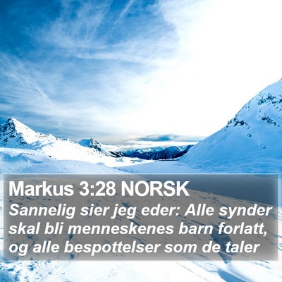 Markus 3:28 NORSK Bible Verse Image