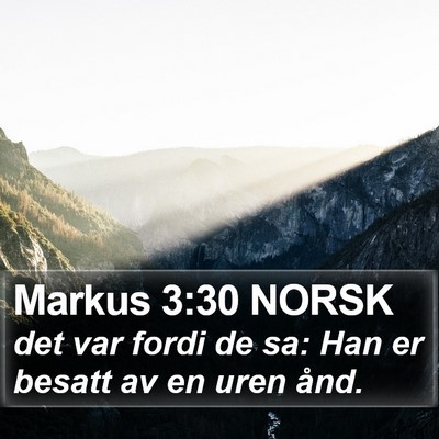 Markus 3:30 NORSK Bible Verse Image