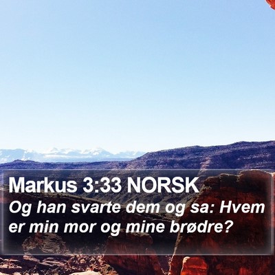 Markus 3:33 NORSK Bible Verse Image