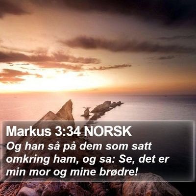 Markus 3:34 NORSK Bible Verse Image