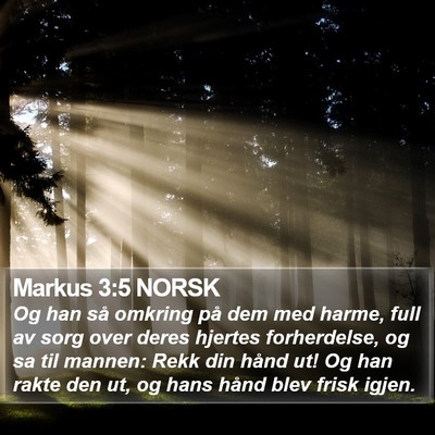 Markus 3:5 NORSK Bible Verse Image