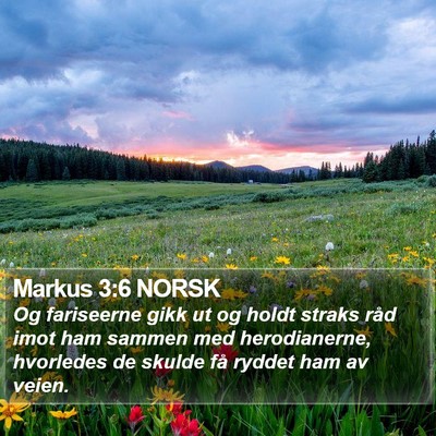 Markus 3:6 NORSK Bible Verse Image