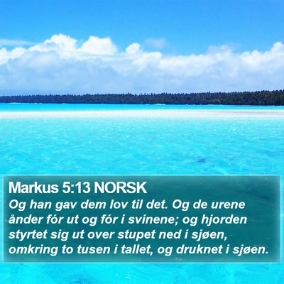 Markus 5:13 NORSK Bible Verse Image