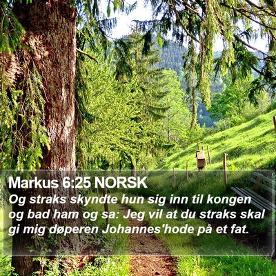 Markus 6:25 NORSK Bible Verse Image