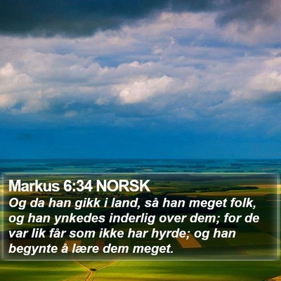 Markus 6:34 NORSK Bible Verse Image