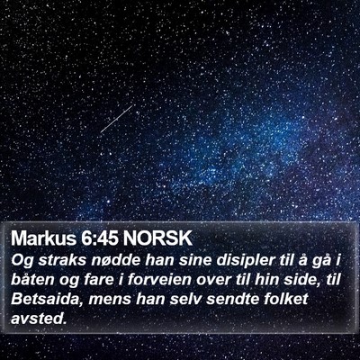 Markus 6:45 NORSK Bible Verse Image