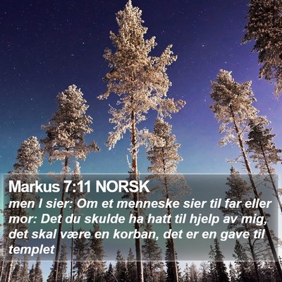 Markus 7:11 NORSK Bible Verse Image