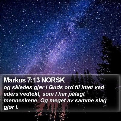 Markus 7:13 NORSK Bible Verse Image