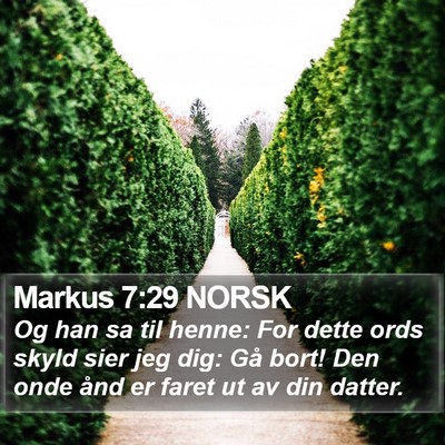 Markus 7:29 NORSK Bible Verse Image
