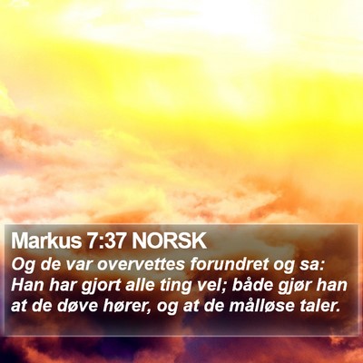 Markus 7:37 NORSK Bible Verse Image