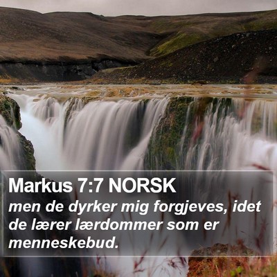 Markus 7:7 NORSK Bible Verse Image