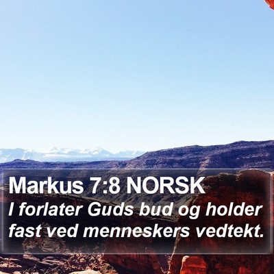 Markus 7:8 NORSK Bible Verse Image