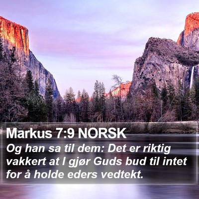 Markus 7:9 NORSK Bible Verse Image