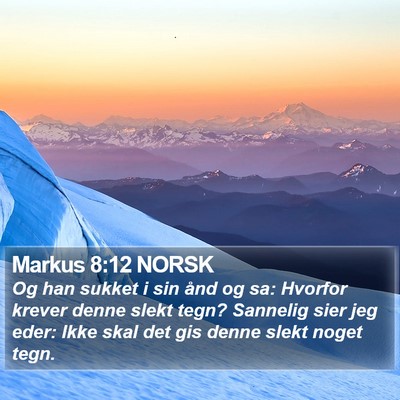 Markus 8:12 NORSK Bible Verse Image