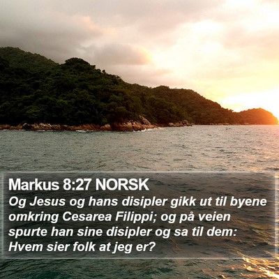 Markus 8:27 NORSK Bible Verse Image