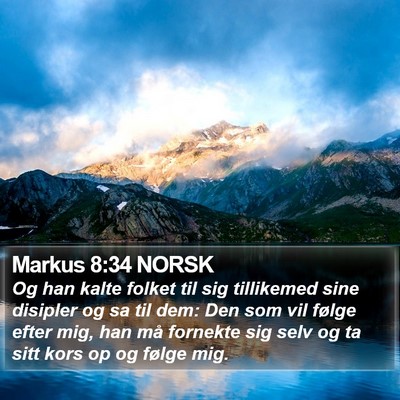 Markus 8:34 NORSK Bible Verse Image