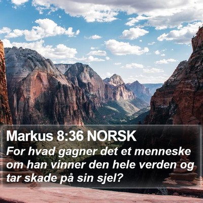 Markus 8:36 NORSK Bible Verse Image