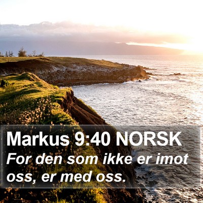 Markus 9:40 NORSK Bible Verse Image