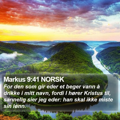 Markus 9:41 NORSK Bible Verse Image