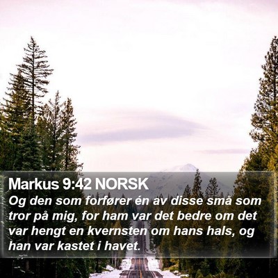 Markus 9:42 NORSK Bible Verse Image