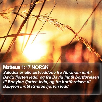 Matteus 1:17 NORSK Bible Verse Image