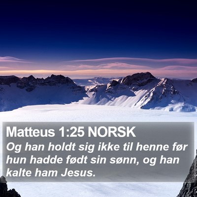 Matteus 1:25 NORSK Bible Verse Image